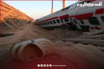 صورة إرشيفية حادث قطار اليوم قديمة