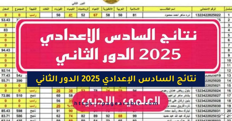 نتائج السادس الإعدادي