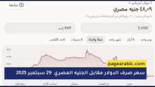 سعر صرف الدولار مقابل الجنيه المصري