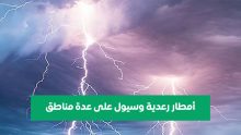 أمطار رعدية وسيول على عدة مناطق