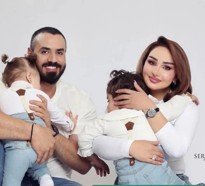 شهد الشمري مع زوجها وأولادها